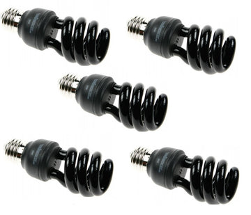 Lot de 5 lampes uv ampoule fluocompacte lumiere noire spirale e27 20w lae1f8f 220v 230v 240v ultraviolet ECLATS DESTOCKAGE