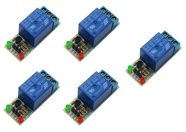 Lot de 5 modules relais arduino 12v 1 canal 220v 10a pic dsp bras avr arm mcu domotique ECLATS DESTOCKAGE