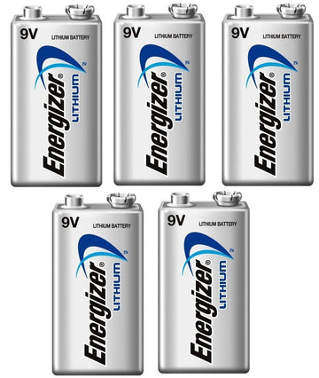 Lot de 5 piles 9v lithium energizer l522 750mah em9v 6f22 6lf22 am6 6lr61 1604a a9v 522 ECLATS DESTOCKAGE