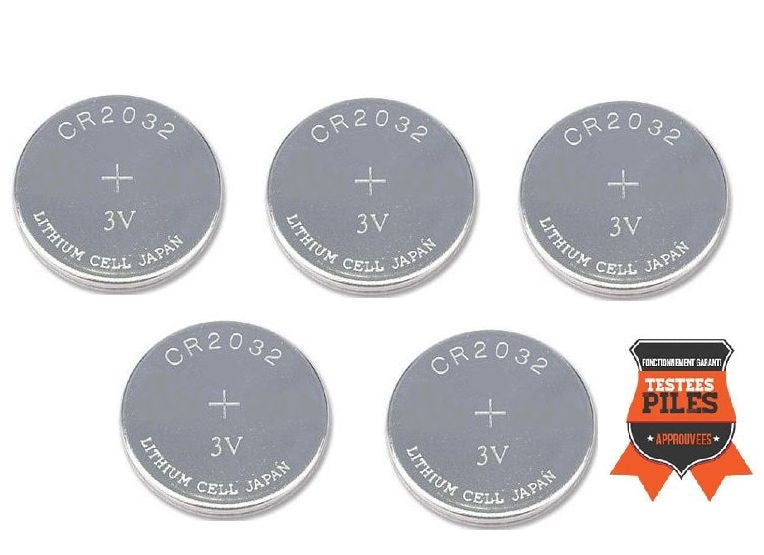 Lot de 5 piles bouton lithium cr2032 3v capacite 230ma alimentation tension ECLATS DESTOCKAGE