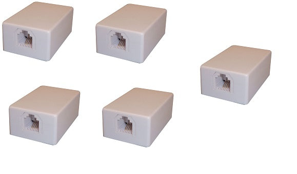 Lot de 5 prises murale saillie modulaire rj11 6p4c tcu10 bornier a fil telephone ECLATS DESTOCKAGE