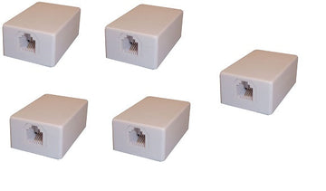 Lot de 5 prises murale saillie modulaire rj11 6p4c tcu10 bornier a fil telephone ECLATS DESTOCKAGE