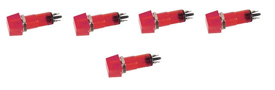 Lot de 5 voyants carre 11.5 x 11.5mm 220v rouge indicateur ccaf220rbl signal lumineux ECLATS DESTOCKAGE