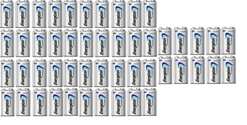 Lot de 50 piles 9v lithium energizer l522 750mah em9v 6f22 6lf22 am6 6lr61 1604a a9v 522 ECLATS DESTOCKAGE