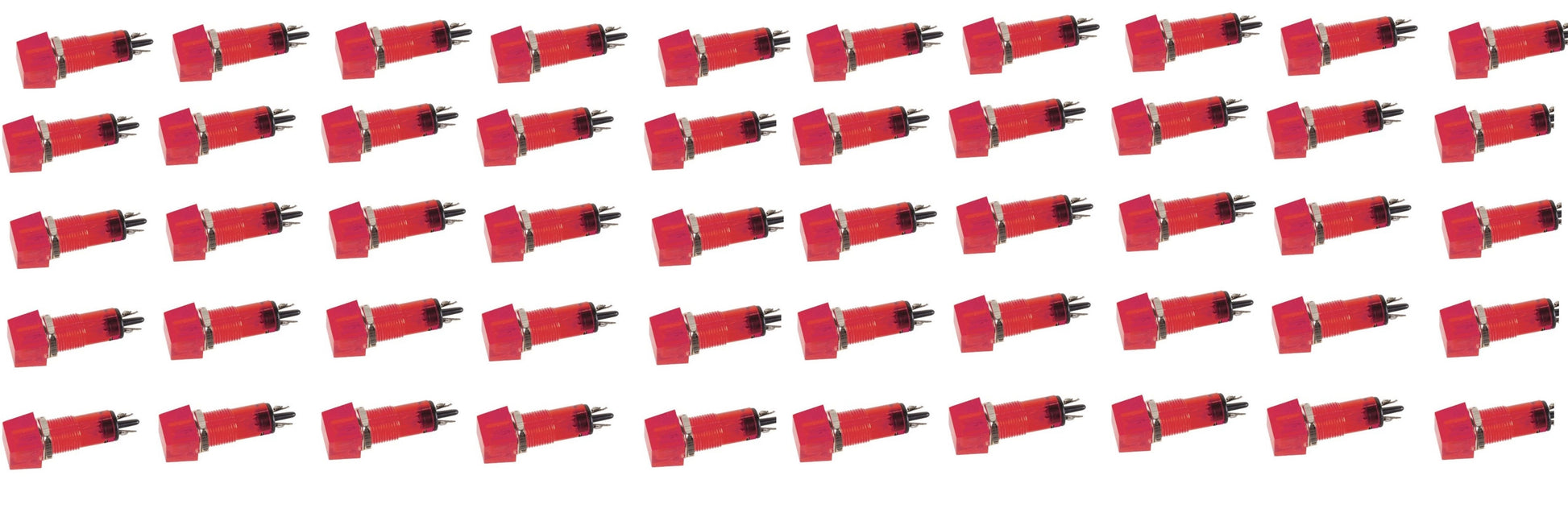 Lot de 50 voyants carre 11.5 x 11.5mm 220v rouge indicateur ccaf220rbl signal lumineux ECLATS DESTOCKAGE