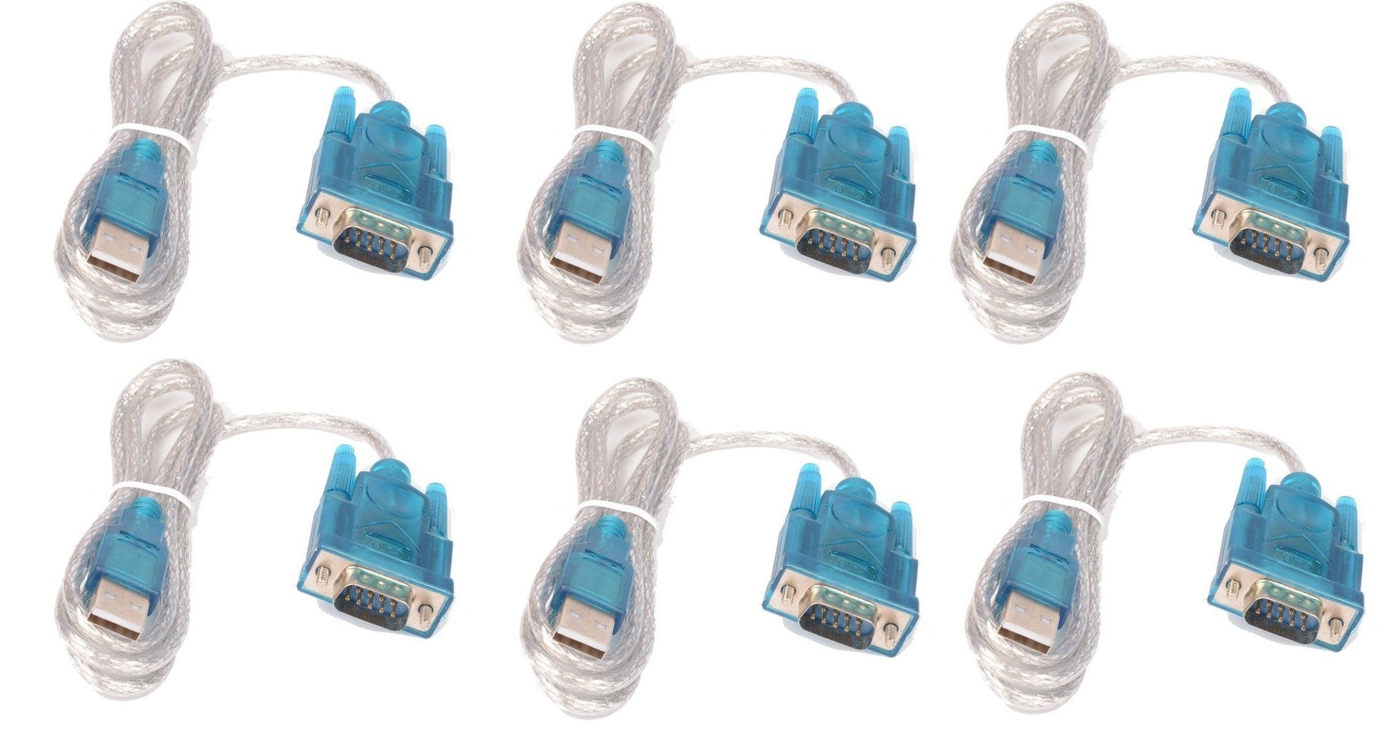 Lot de 6 cables de conversion usb vers rs232 db9 serie 9 pin 80cm cable-146/2 HL-340 ECLATS DESTOCKAGE