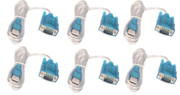 Lot de 6 cables de conversion usb vers rs232 db9 serie 9 pin 80cm cable-146/2 HL-340 ECLATS DESTOCKAGE