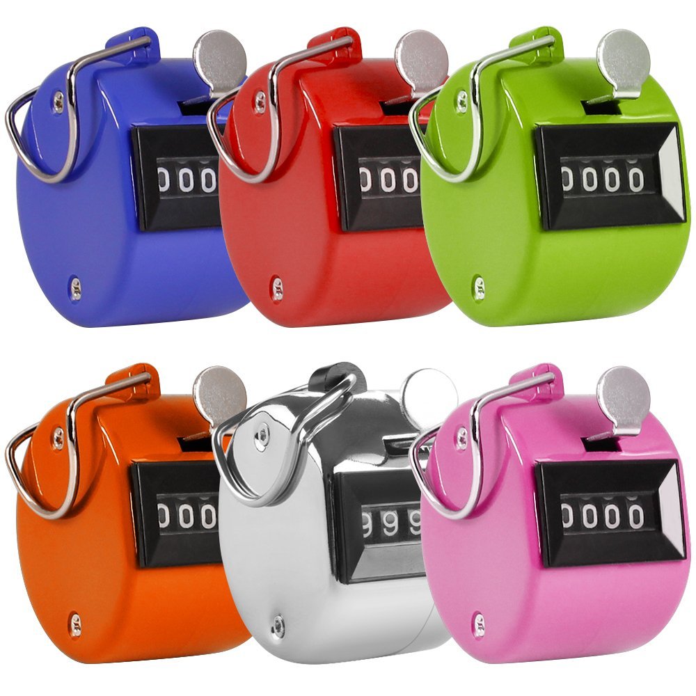 Lot de 6 compteurs manuel compte personne bleu rouge vert rose gris et orange ECLATS DESTOCKAGE