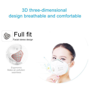 Masque facial kn95 avec valve efficace 95% antipoussière PM 2.5 bouche respiratoire KF94 TSLM1 ECLATS DESTOCKAGE