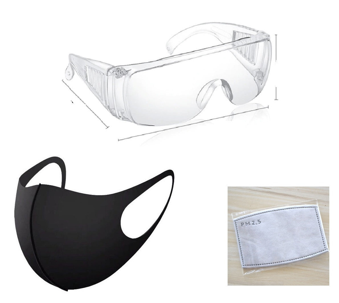 Masque respiratoire lavable reutilisable + 1 filtre 5 couches mrlavf + 1 lunette anti poussiere pollution ECLATS DESTOCKAGE