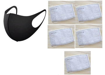 Masque respiratoire lavable reutilisable + 5 filtre 5 couches mrlavf anti poussiere pollution ECLATS DESTOCKAGE