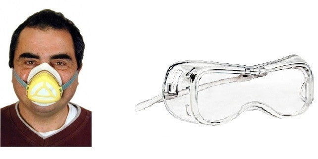 Masque respiratoire + lunette masque anti pollution filtration kit securite ECLATS DESTOCKAGE