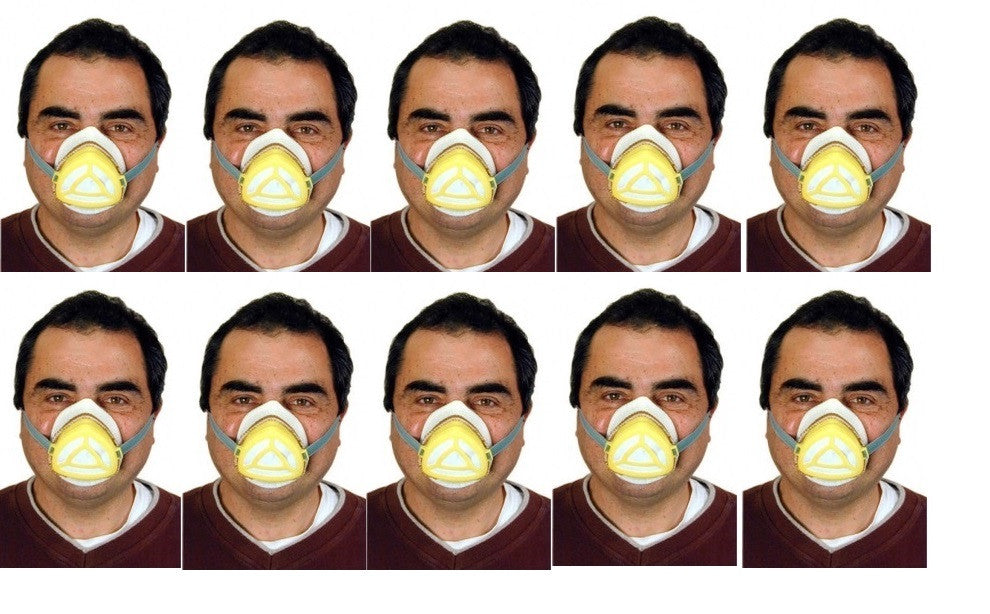 10 Masque respiratoire protection anti pollution filtration  kit securite ECLATS DESTOCKAGE