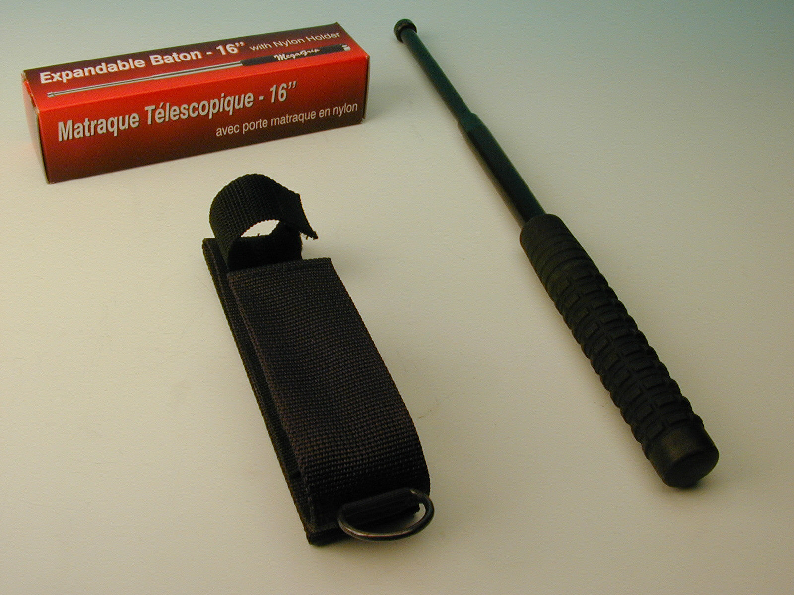 Matraque telescopique baton + housse 16 ø25mm 16/40cm arme self défense anti agression exb 16 MATTC ECLATS DESTOCKAGE