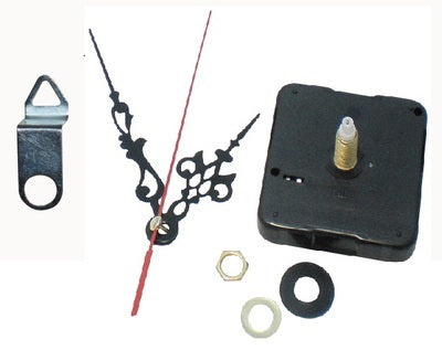 Mecanisme horloge quartz aiguilles axe 23mm + accroche fixation murale ECLATS DESTOCKAGE