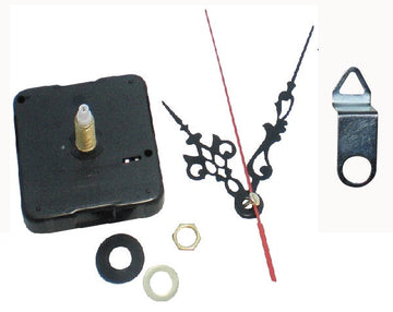 Mecanisme horloge quartz aiguilles axe long 23mm + crochet fixation murale ECLATS DESTOCKAGE