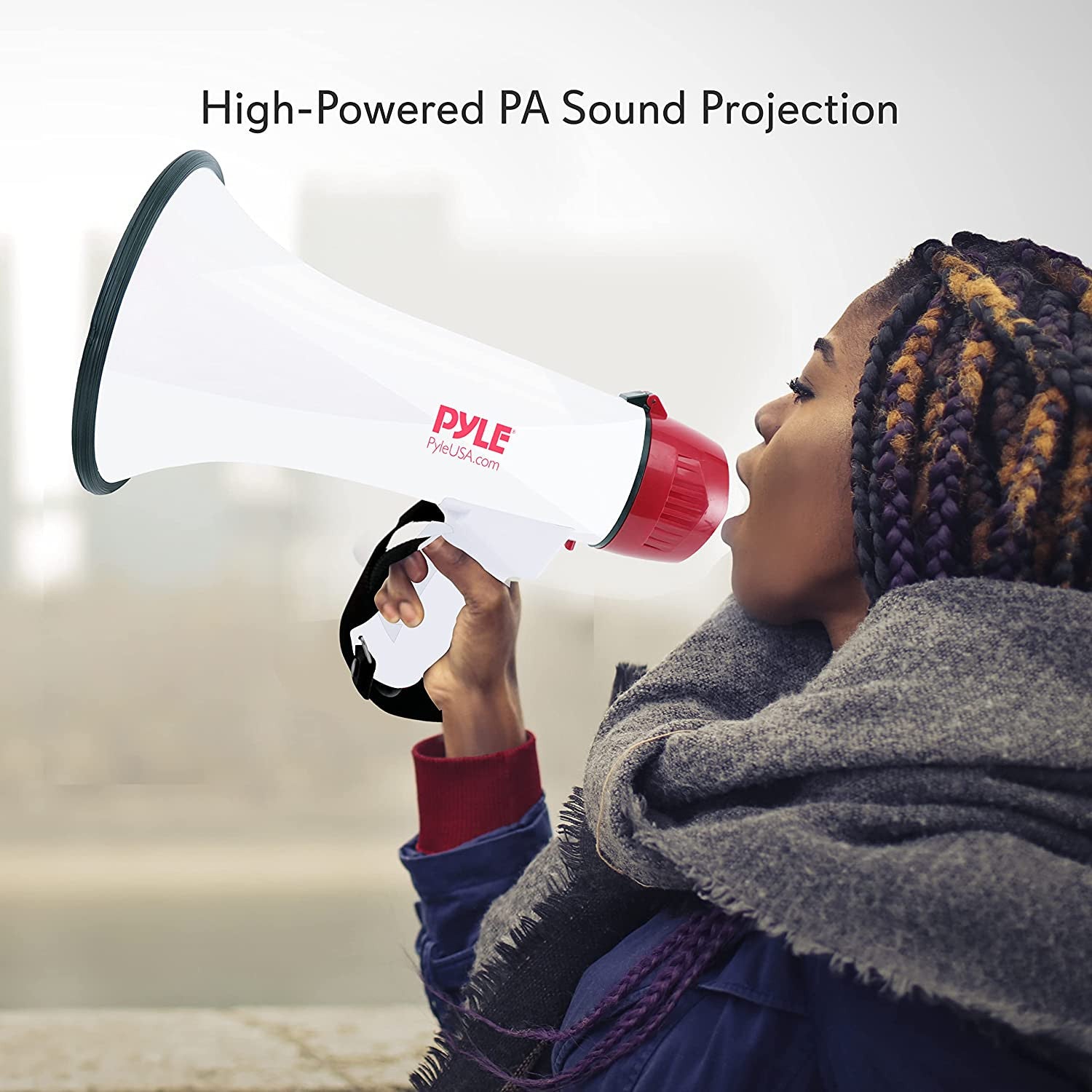 Megaphone 35w 40w avec microphone à cordon et sirene mp45s portée 800 à 1000m ECLATS DESTOCKAGE