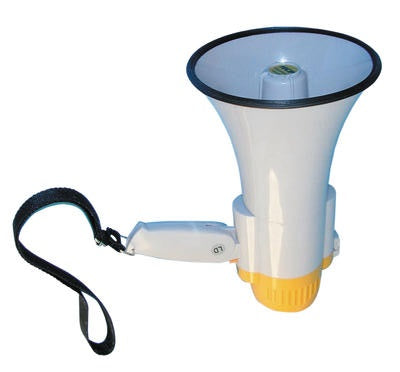 Megaphone 5w 6w 8w 10w porte voix amplificateur son 150 à 300m ø130x190mm 12w 15w ECLATS DESTOCKAGE