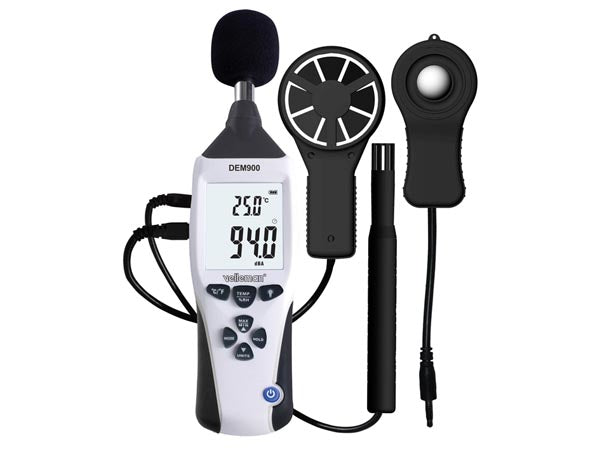 Mesureur environnement 5 en 1 luxmètre hygromètre décibel mètre thermomètre anemometre humidimetre ECLATS DESTOCKAGE