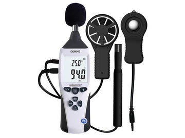 Mesureur environnement 5 en 1 luxmètre hygromètre décibel mètre thermomètre anemometre humidimetre ECLATS DESTOCKAGE