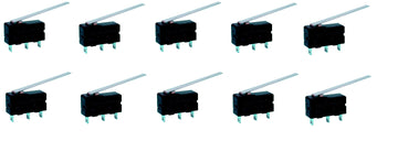 10 Micro interrupteur contact autoprotection 3a 220v 250v long levier micro switch ms5 l autoprotege ECLATS DESTOCKAGE