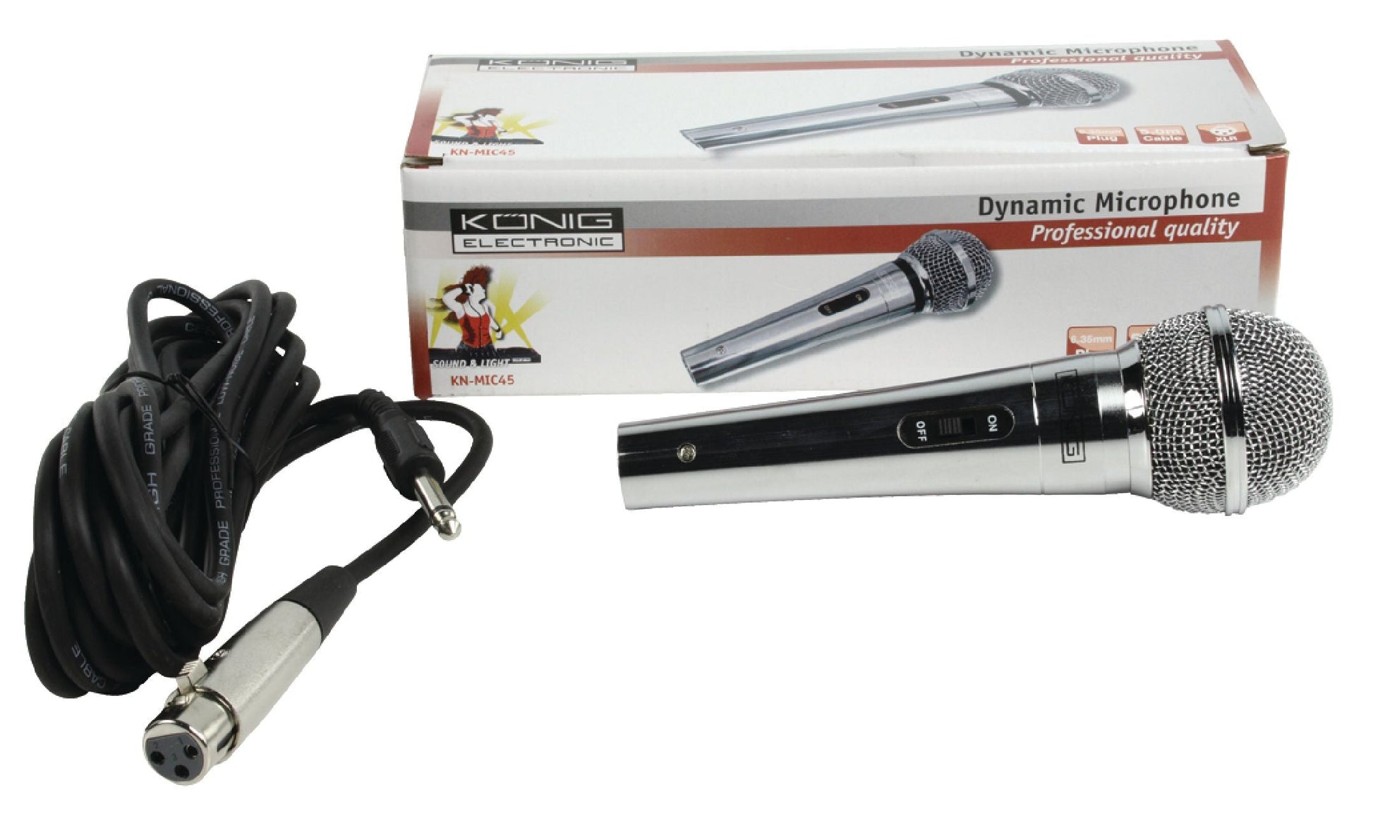 Microphone métallique dynamique unidirectionnel kn mic45 connecteur xlr pour sonorisation konig ECLATS DESTOCKAGE