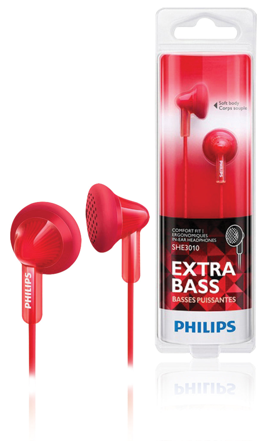 Mini ecouteurs sport action fit ultra leger rouge she3010rd/00 philips shq1200/10 ECLATS DESTOCKAGE
