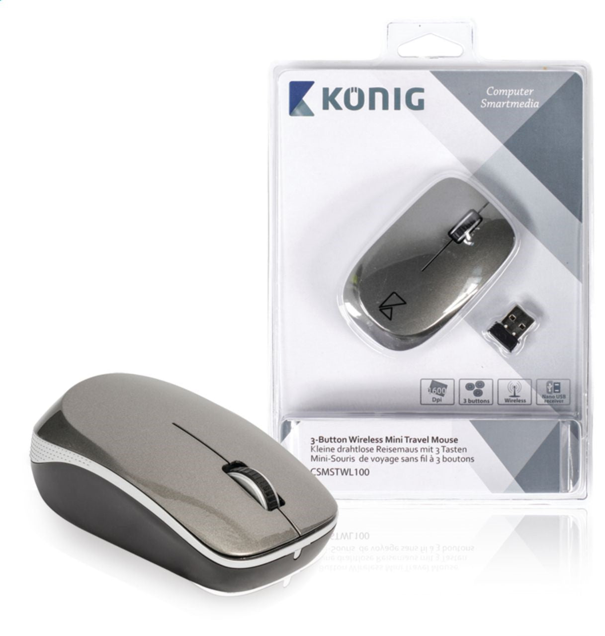 Mini souris optique sans fil ordinateur pc accessoire konig cmp mouse110 ECLATS DESTOCKAGE