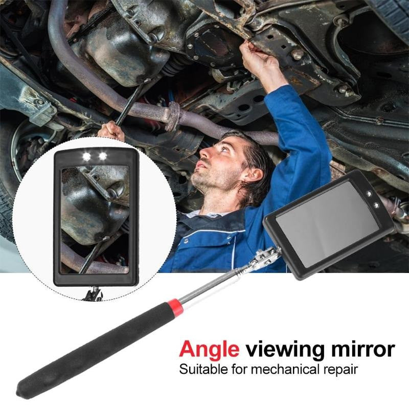 Miroir telescopique inspection reglable 8cm pliant à quatre niveaux endoscope eclairage 2 led sous la voiture ECLATS DESTOCKAGE