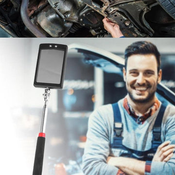 Miroir inspection reglable 8cm pliant à quatre niveaux endoscope eclairage 2 led sous la voiture ECLATS DESTOCKAGE