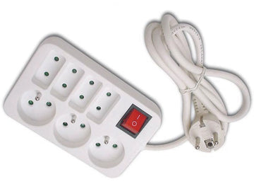 multiprise 7 prises interrupteur 3 fiches terre française 4 fiche plate ECLATS DESTOCKAGE