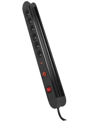 Multiprise avec parafoudre avec Interrupteur Disjoncteur 1.5m 6 Prises noir ECLATS DESTOCKAGE