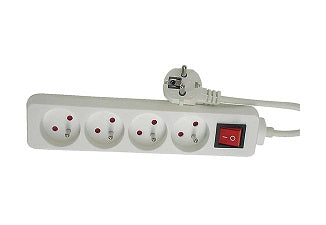 Multiprise Blanche avec parafoudre 1,5 m 4 Prises ECLATS DESTOCKAGE