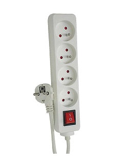 Multiprise électrique avec câble 4 prises 1,5 m blanc ECLATS DESTOCKAGE