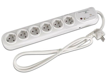 Multiprise parafoudre 6 prise 1 maitre 5 prises coupe veille surtension foudre orage netbp5/1ms - ECLATS DESTOCKAGE