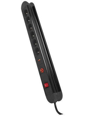 Multiprise parafoudre 6 prises noir ECLATS DESTOCKAGE