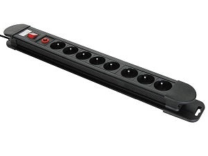 Multiprise parafoudre 8 prises noire 1.5 m de câble ECLATS DESTOCKAGE
