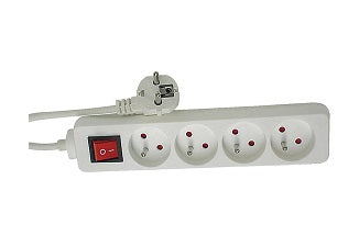 Multiprise parafoudre avec câble 4 prises 1,5 m blanc ECLATS DESTOCKAGE