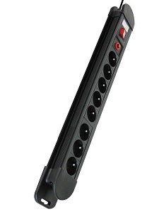 Multiprises noir black Parafoudre 8 prises surtension protection ECLATS DESTOCKAGE