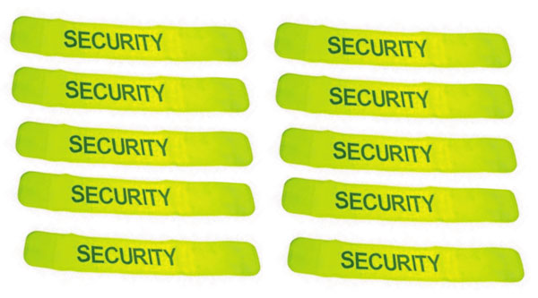 Pack 10 brassards securite routiere jaune fluo security velcro en471 protection - ECLATS DESTOCKAGE
