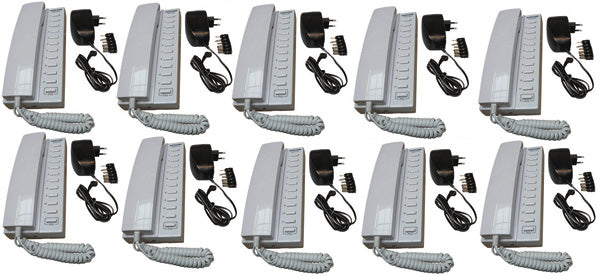 Pack 10 combine interphone filaire compatible 11 poste intercommunication 10 alimentation electrique ECLATS DESTOCKAGE