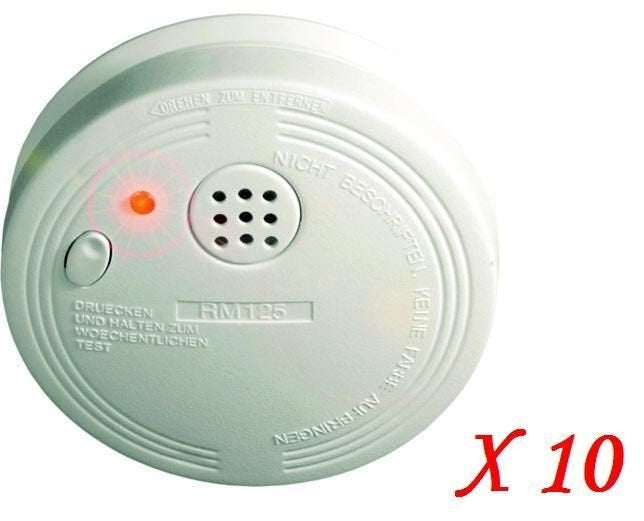 Pack 10 detecteur incendie 14604 buzzer detection alarme temperature smoke detector ECLATS DESTOCKAGE
