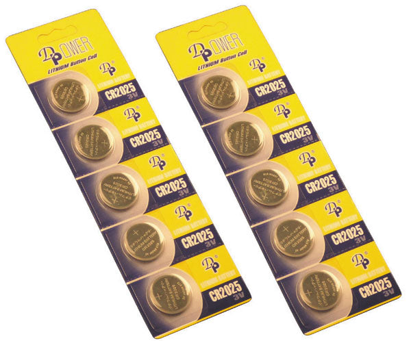 Pack 10 piles lithium 3vcc cr2025 bouton alimentation ECLATS DESTOCKAGE
