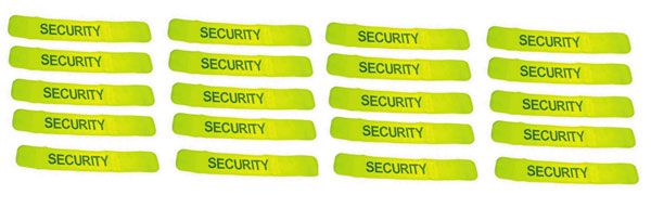 Pack 20 brassards jaune fluo security en471 velcro securite routiere haute visibilite protection - ECLATS DESTOCKAGE