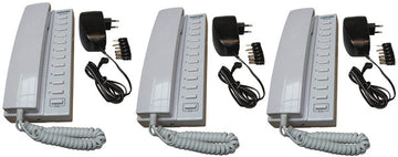 Pack 3 combine interphone filaire compatible 11 postes intercommunication  3 alimentation electrique ECLATS DESTOCKAGE