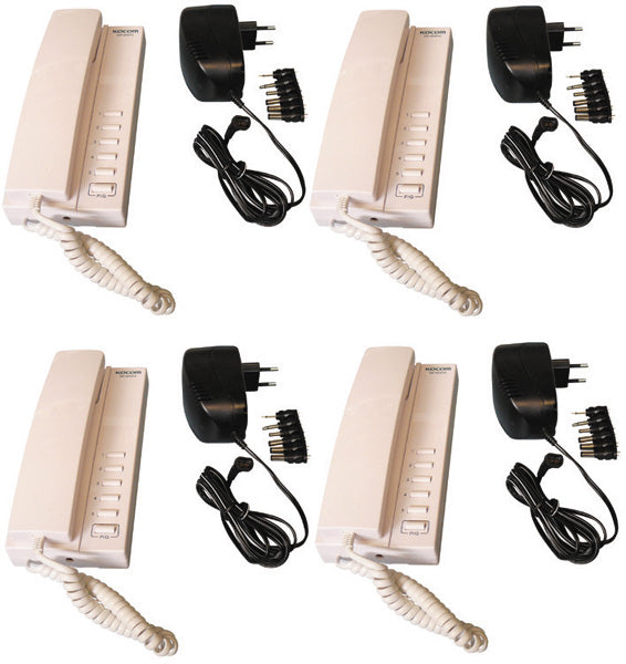 Pack 4 combine interphone filaire compatible 5 postes intercommunication 4 alimentation electrique ECLATS DESTOCKAGE