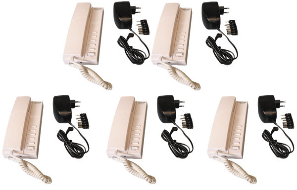 Pack 5 combine interphone filaire compatible 5 postes intercommunication 5 alimentation electrique ECLATS DESTOCKAGE