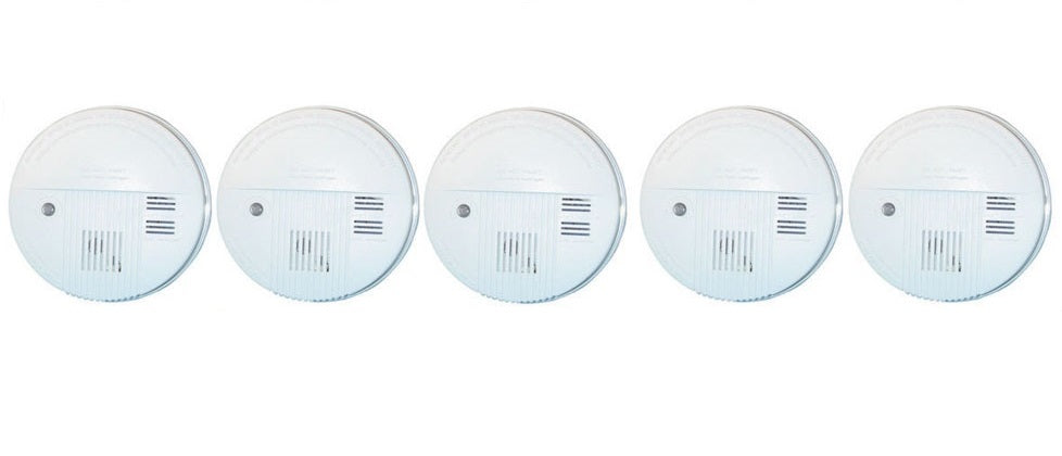 Pack 5 detecteur incendie 14604 buzzer detection alarme temperature smoke detector ECLATS DESTOCKAGE