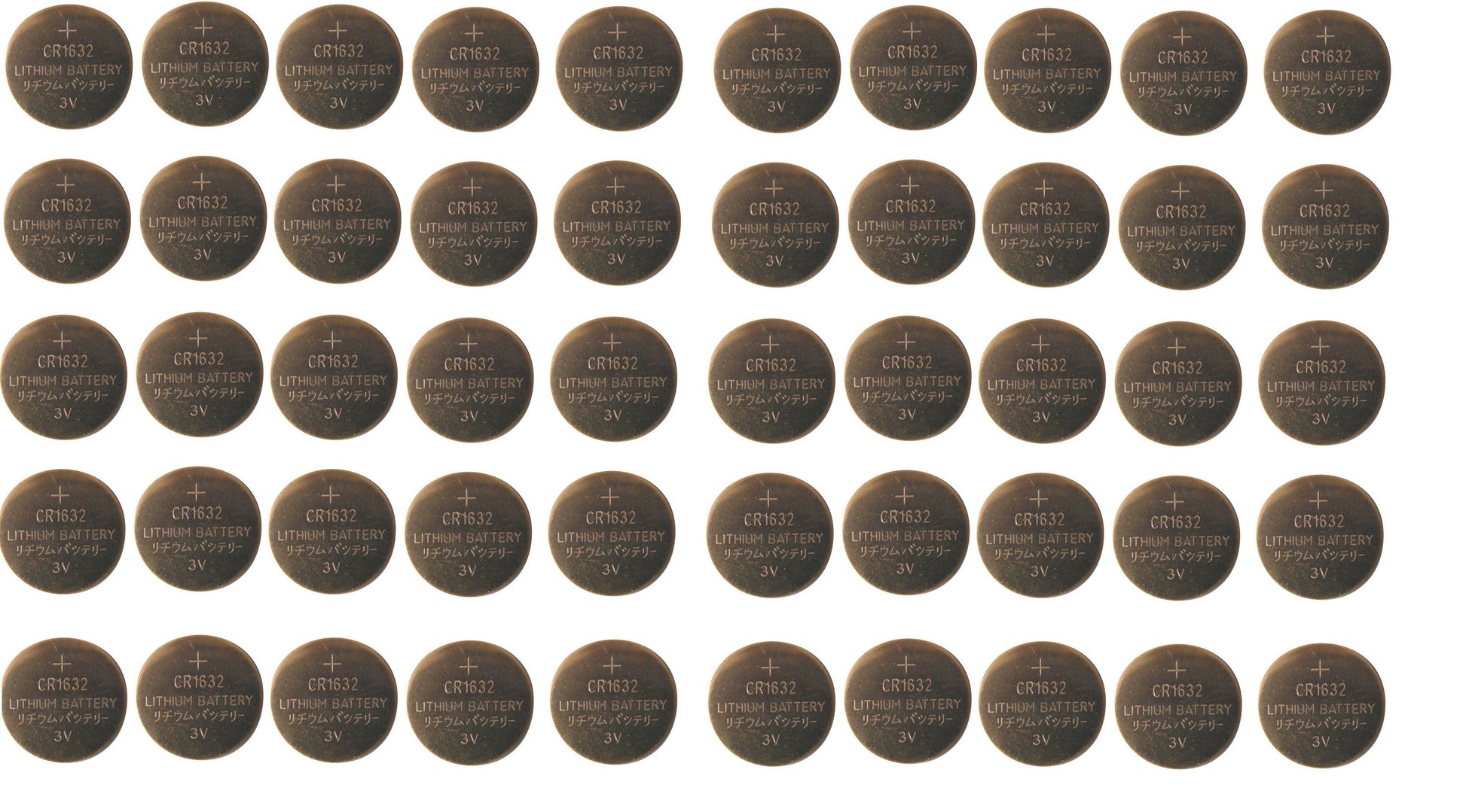 Pack 50 piles lithium 3vcc 120mah cr1632 piles lithium pile bouton alimentations cr1632c ECLATS DESTOCKAGE