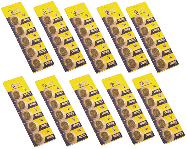 Pack 50 piles lithium 3vcc cr2025 bouton alimentations cr2025 x50 ECLATS DESTOCKAGE